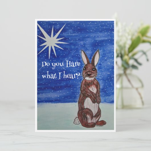 Kerst Kaart met Bunny (Staand voorkant)