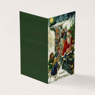 Kerst Kaart met de Kerstman op een Speelgoed trein