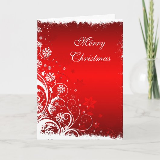 Kerst Kaart met decoratief bloemontwerp (Voorkant)