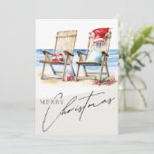 Kerst Kaart met een strand thema. 5 x 7 inch (Staand voorkant)