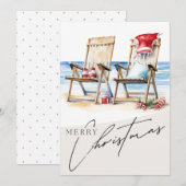 Kerst Kaart met een strand thema. 5 x 7 inch (Voorkant / Achterkant)
