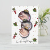 Kerst Kaart met Elegant Ornament Design Winter (Staand voorkant)