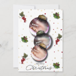 Kerst Kaart met Elegant Ornament Design Winter