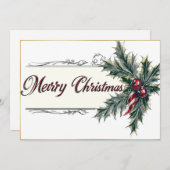 Kerst Kaart met Elegant Script (Voorkant / Achterkant)