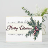 Kerst Kaart met Elegant Script (Staand voorkant)