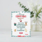 KERST KAART MET FEestdagen (Staand voorkant)