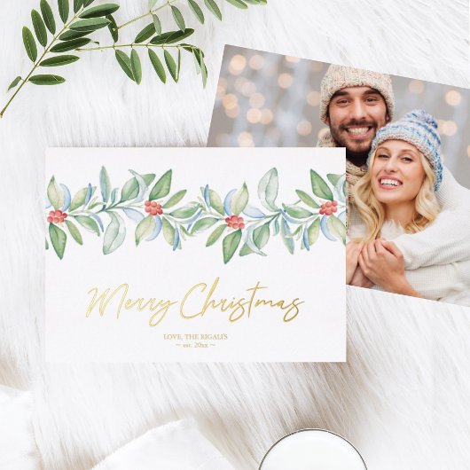 Kerst Kaart met Foto Stationery