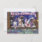 Kerst Kaart met Funny Boerderij Animal Party (Achterkant)