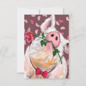 Kerst Kaart met Funny Gentleman Pig (Achterkant)