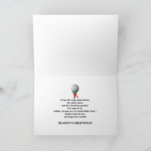 Kerst Kaart met Golfing Santa (Binnen)