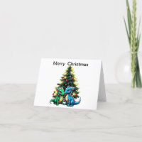 Kerst Kaart met leuke draken