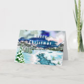 Kerst Kaart met mooi winterlandschap (Voorkant)