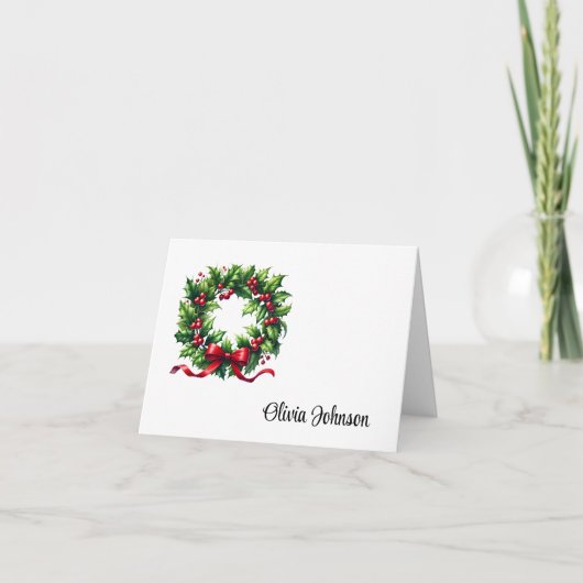 Kerst Kaart met Naam Vouwbare Notitiekaarten (Voorkant)