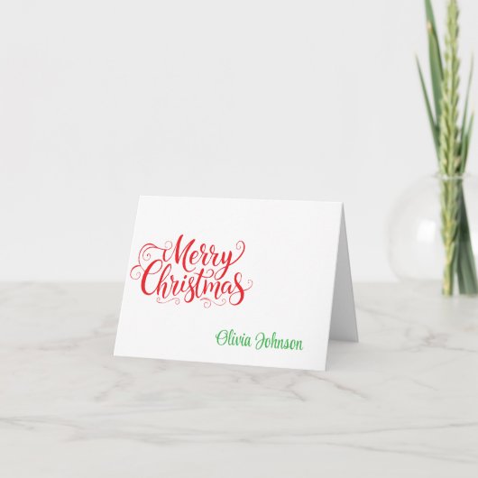 Kerst Kaart met Naam Vouwbare Notitiekaarten (Voorkant)
