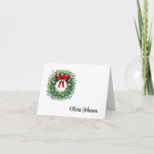 Kerst Kaart met Naam Vouwbare Notitiekaarten
