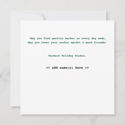 Kerst Kaart met nautisch thema (Achterkant)