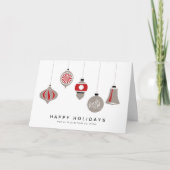 Kerst Kaart met Ornamenten en Logo (Voorkant)