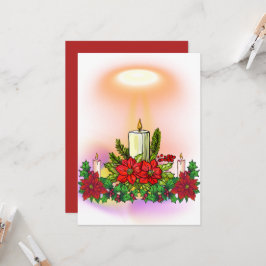 Kerst Kaart met Poinsettia