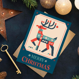 Kerst Kaart met rendier illustratie ontwerp