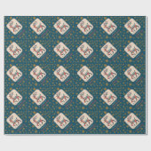 Kerst Kaart met rendier illustratie ontwerp Cadeaupapier (Vlak)