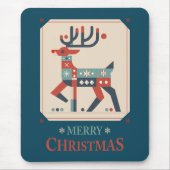 Kerst Kaart met rendier illustratie ontwerp Muismat (Voorkant)