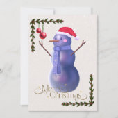 Kerst Kaart met sneeuwman en feestelijke decoratie (Voorkant)