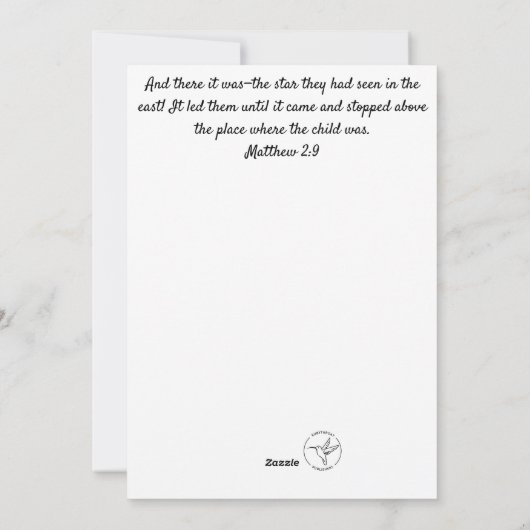 Kerst Kaart met Star (Achterkant)