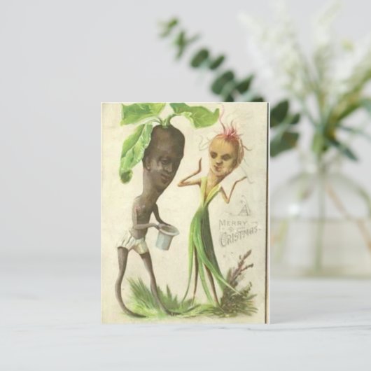 Kerst Kaart met Uien Mensen (Staand voorkant)