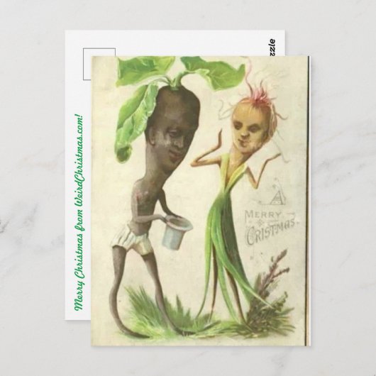 Kerst Kaart met Uien Mensen (Voorkant / Achterkant)