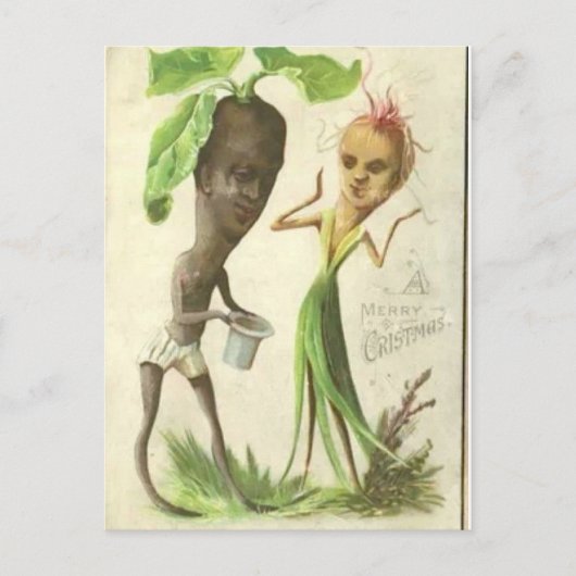 Kerst Kaart met Uien Mensen (Voorkant)