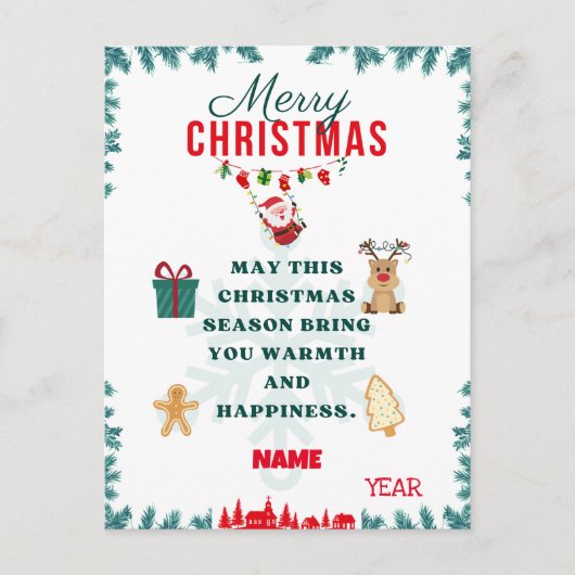 KERST KAART MET VREUGDE (Voorkant)