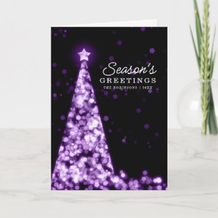 Kerst Kaart   Modern Xmas Tree Paarse