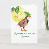 Kerst Kaart: Patrijs in perenboom. Kaart (Voorkant)