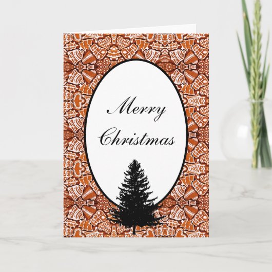 Kerst Kaart peperkoek koekjes/boom (Voorkant)
