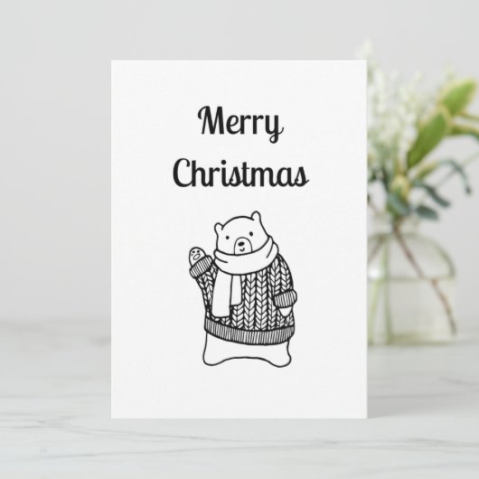 Kerst Kaart Polar Beer (Staand voorkant)