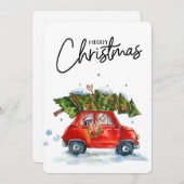 Kerst Kaart-pups met boom (Voorkant / Achterkant)