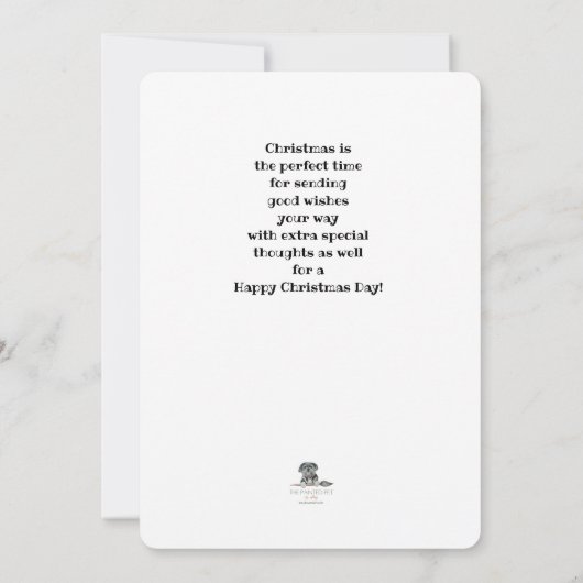 Kerst Kaart-pups met boom (Achterkant)