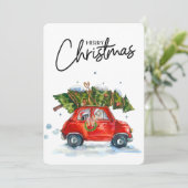 Kerst Kaart-pups met boom (Staand voorkant)