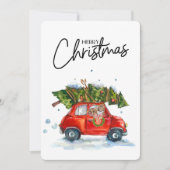 Kerst Kaart-pups met boom (Voorkant)