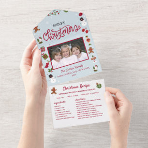 Kerst Kaart Recept Collage Foto Kerst