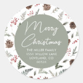 Kerst Kaart retour adres envelop verzegeling label (Voorkant)