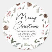 Kerst Kaart retour adres envelop verzegeling label (Voorkant)