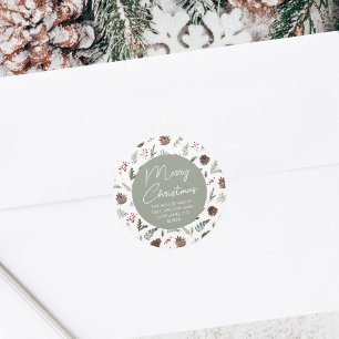 Kerst Kaart retour adres envelop verzegeling label