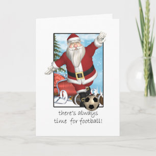 Kerst Kaart, Santa spelen Football Feestdagen Kaart
