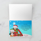 Kerst Kaart Schattige Grappig Pinguïn Gift (Binnen)