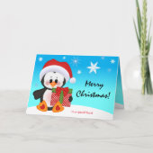 Kerst Kaart Schattige Grappig Pinguïn Gift (Voorkant)