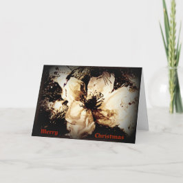 KERST KAART SEPIA FLOWER