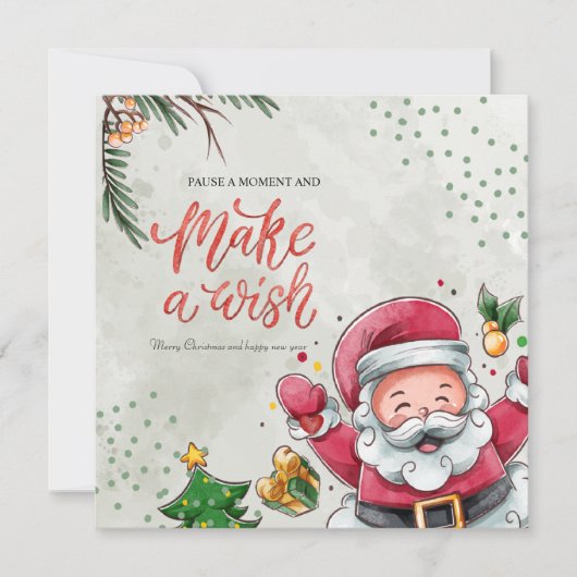 Kerst Kaart sjabloon,  Kerstmis Santa (Voorkant)