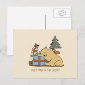 Kerst Kaart - Slapen Beer (Voorkant / Achterkant)