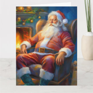 Kerst Kaart Sleeping Santa